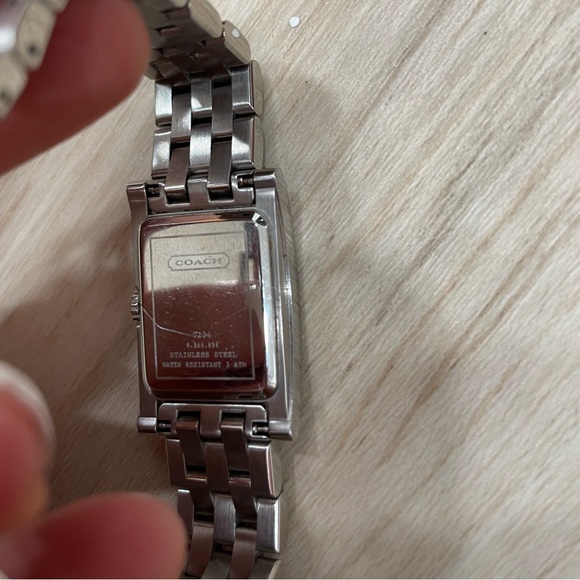 Womens Coach rectangle face silver watch NEEDS BATTERY - Picture 4 of 8